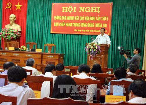 Thông báo nhanh kết quả Hội nghị Trung ương 5 khóa XII